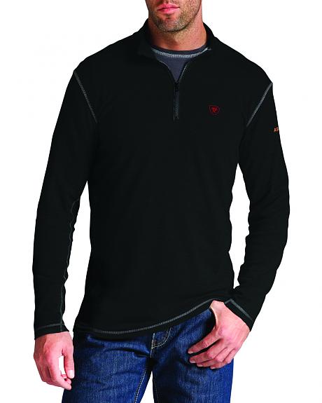 *SALE* ONLY X-LARGE LEFT!! Ariat FR Polartec Quarter-Zip L/S Shirt - Black