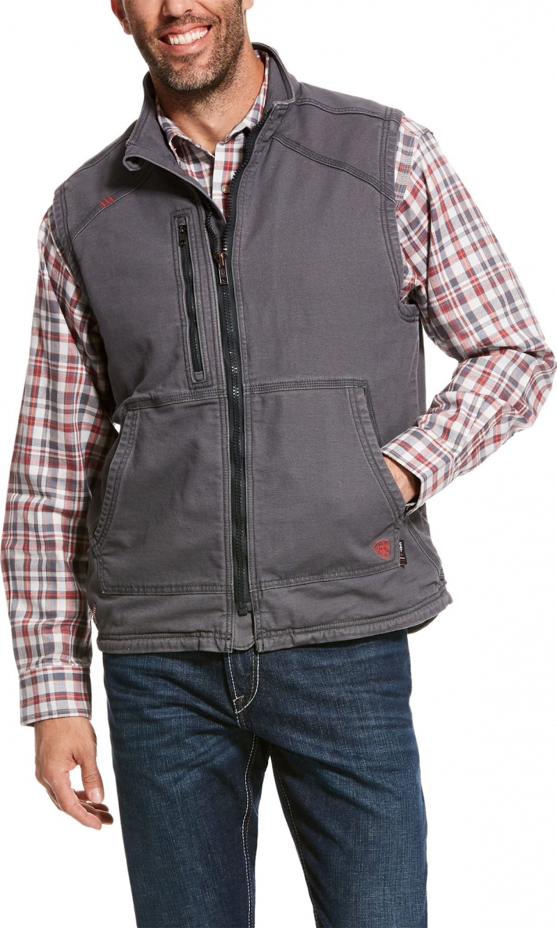 Ariat FR Duralight Stretch Canvas Vest - Iron Grey