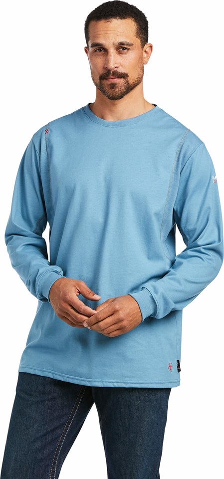 *SALE* LIMITED SIZES & QUANTITIES LEFT!! Ariat FR AC Crewneck L/S Shirt - Steel Blue