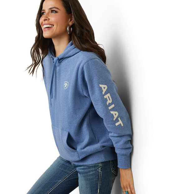 *SALE* ONLY 2XL - 1X - 3X LEFT!!  Ariat Women's Logo Hoodie - Blue Heather