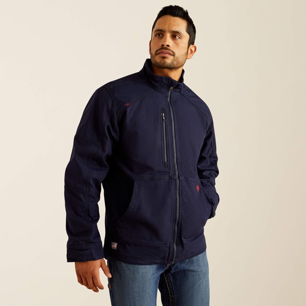 Ariat FR Lanyard Access Duralight Stretch Canvas Jacket - Navy