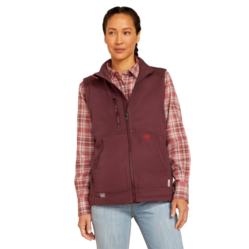 *SALE* LIMITED STOCK AND SIZES* Ariat Women's FR DuraLight Stretch Canvas Vest - Catawba Grape