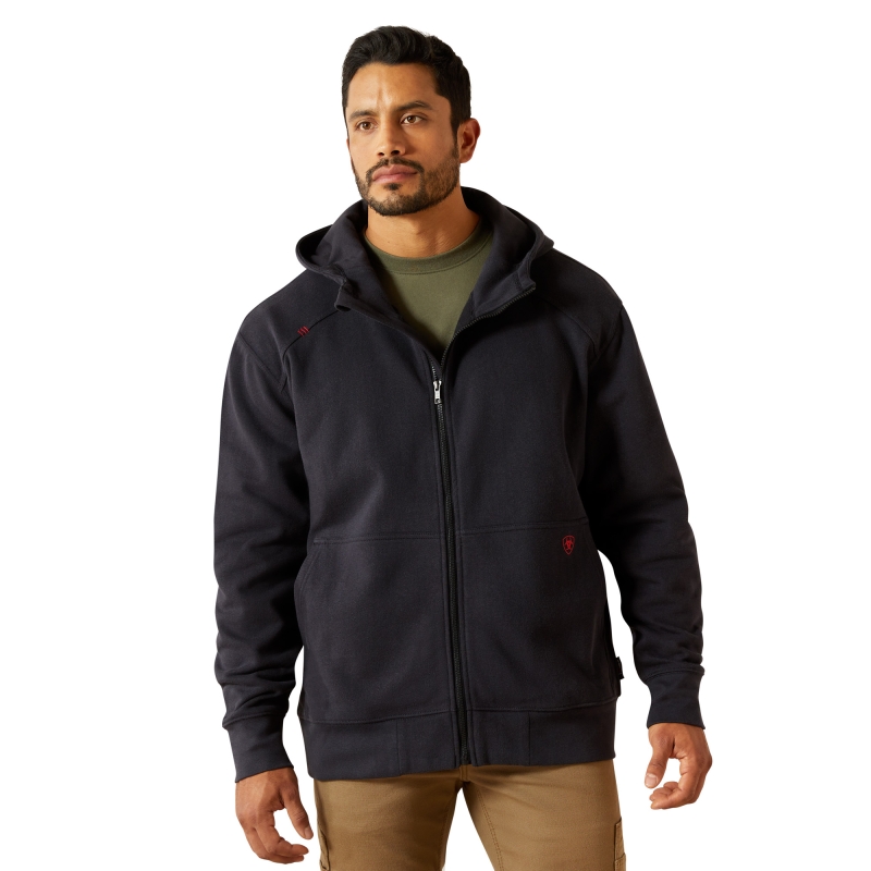 Ariat FR Durastretch™ Heavyweight Hooded Zip-Front Sweatshirt - Black