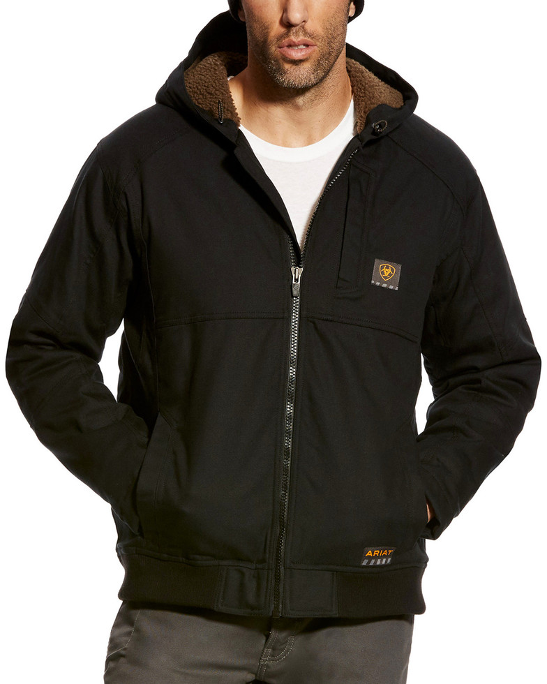 Ariat Rebar ToughMax™ DuraStretch™ DuraCanvas Sherpa Lined Jacket - Black