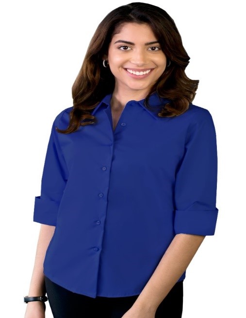 *SALE* ONLY S & 2XL LEFT IN STOCK!! Blue Generation Women's Stretch Poplin 3/4 Sleeve Shirt