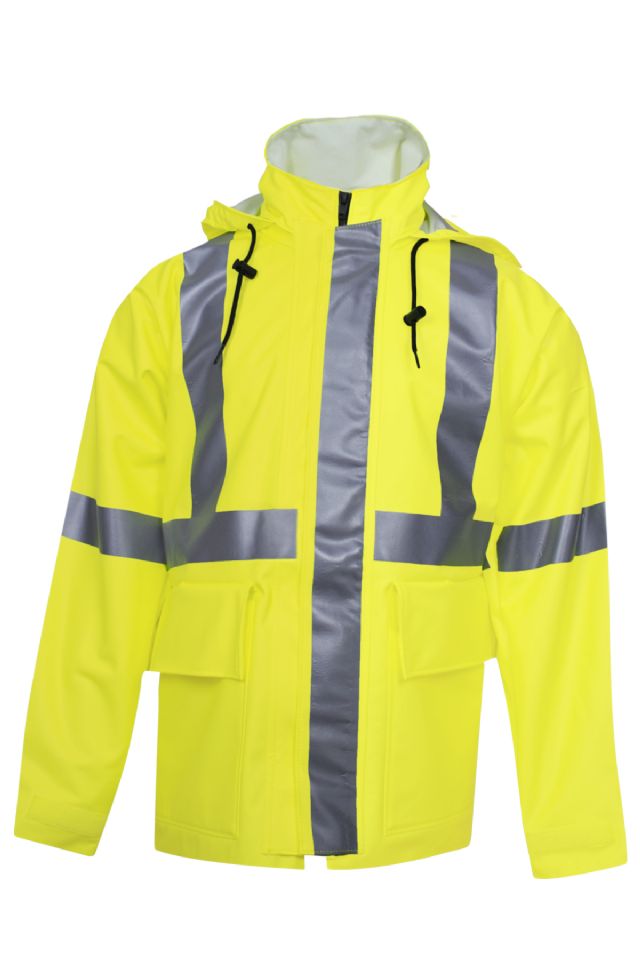 NSA DRIFIRE® FR HI-VIS Waterproof Arc H2O Class 3 Rain Coat - Hi-Vis Yellow